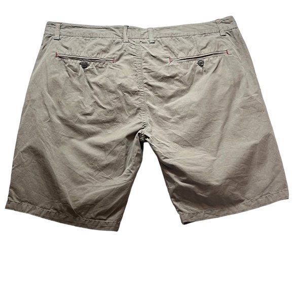 Brugi Short Mens XL Khaki Beige Casual Chino Flat Front Mid Thigh Length - Picture 7 of 12